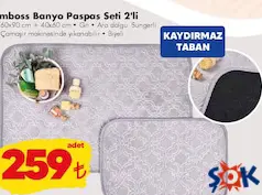 EMBOSS BANYO PASPAS SETİ 2'Lİ